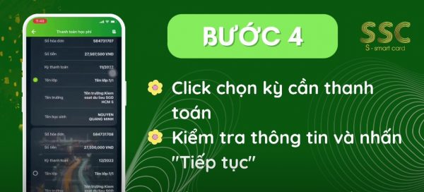 Hướng dẫn thanh toán học phí SSC Vietcombank qua app 4